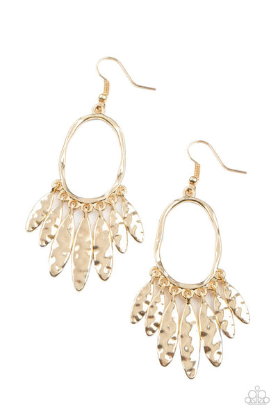 Artisan Aria - Gold Paparazzi Earrings