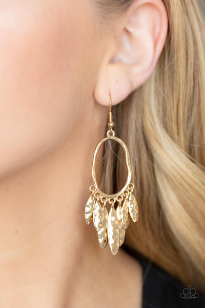 Artisan Aria - Gold Paparazzi Earrings