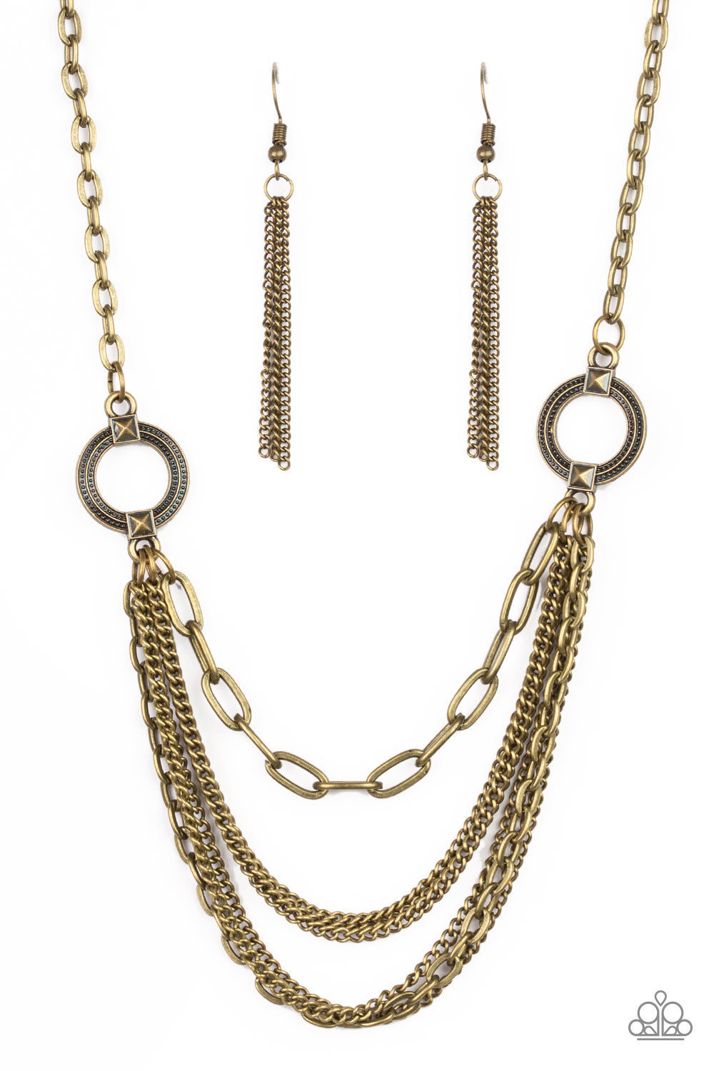 Paparazzi Short Necklace - CHAINS of Command - Brass (PZ-430)