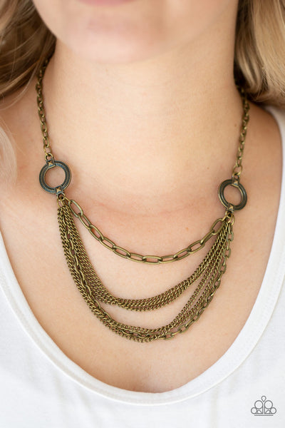 Paparazzi Short Necklace - CHAINS of Command - Brass