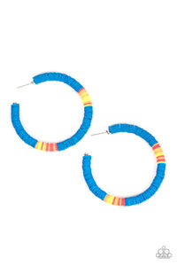 Colorfully Contagious - Blue Paparazzi Earrings (#3001)