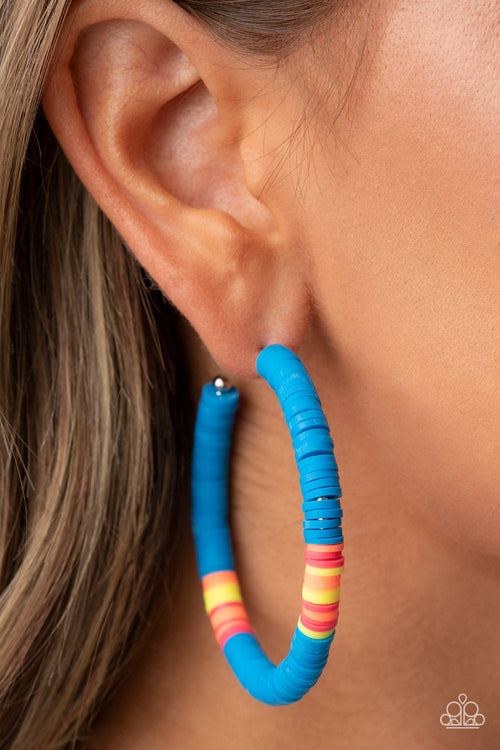 Colorfully Contagious - Blue Paparazzi Earrings (#3001)