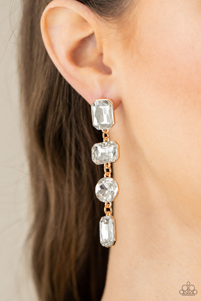 Cosmic Heiress - Gold Paparazzi Earrings