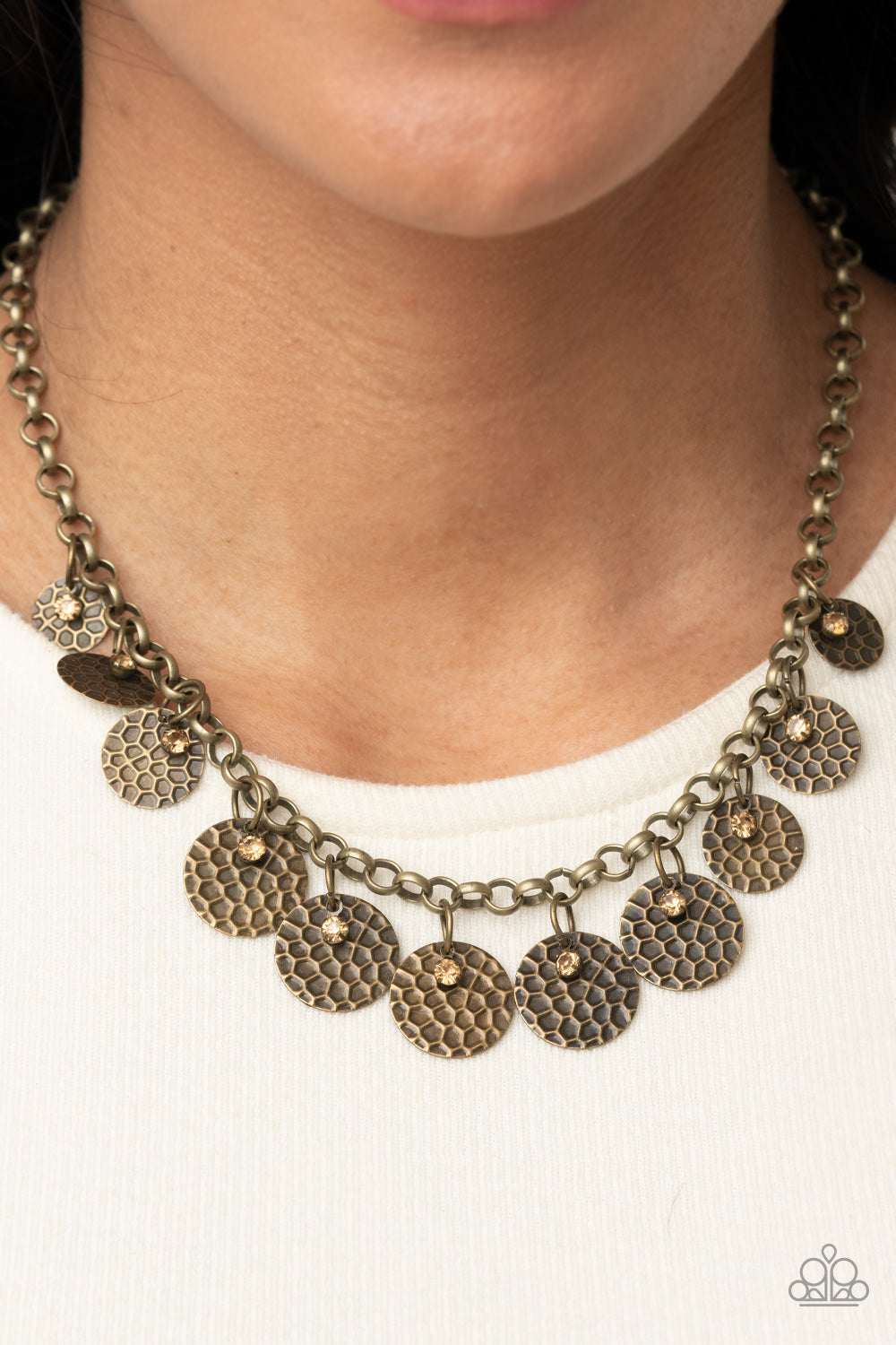 Delightfully Dappled - Brass Paparazzi Necklace