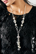 Paparazzi Blockbuster Necklace - Designated Diva - White