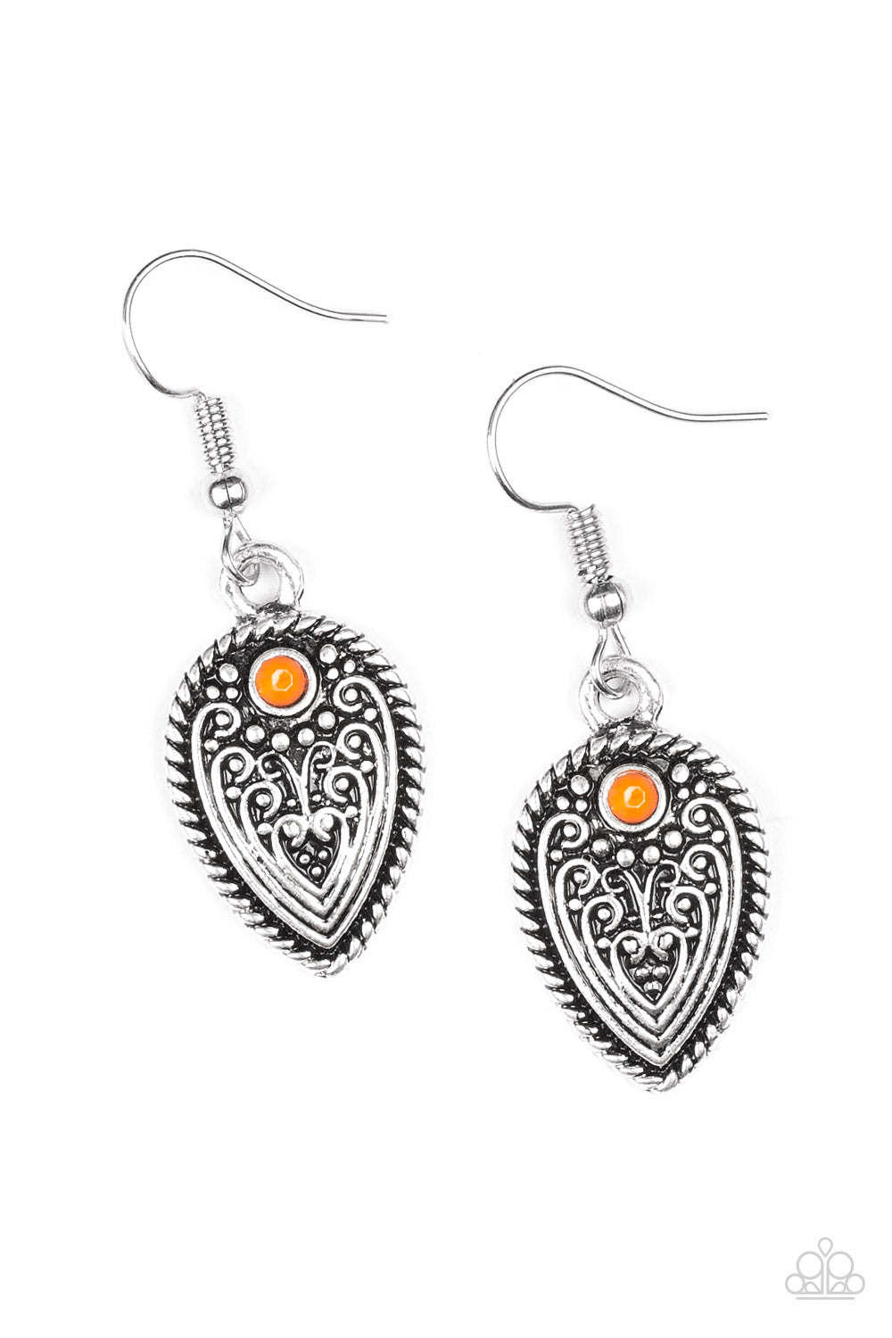 Paparazzi Earrings - Distance PASTURE - Orange (#559)