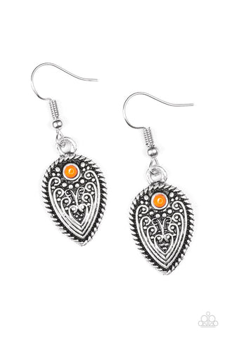 Paparazzi Earrings - Distance PASTURE - Orange (PZ-559)