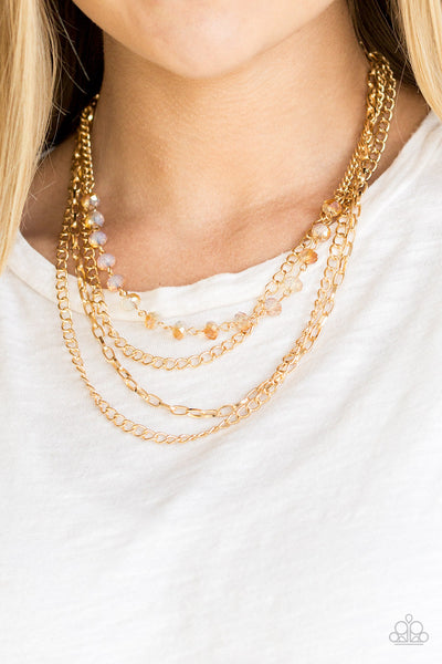 Extravagant Elegance - Gold Paparazzi Necklace