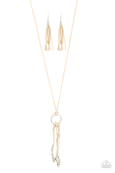 Feel at HOMESPUN - White Paparazzi Necklace (#2199)
