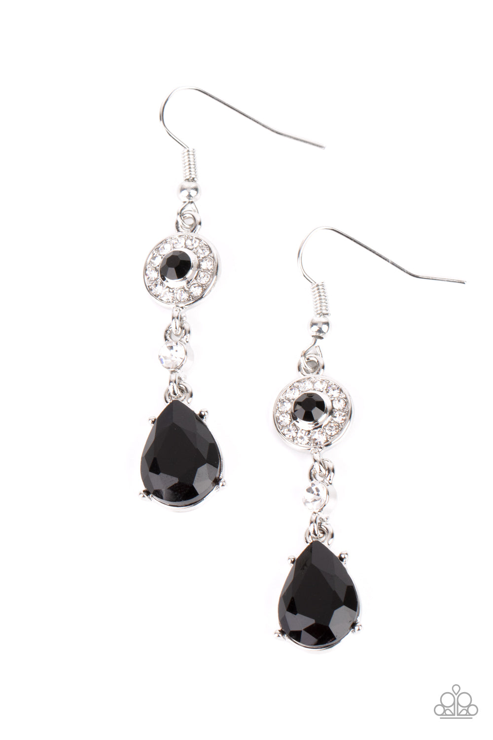 Graceful Glimmer - Black Paparazzi Earrings