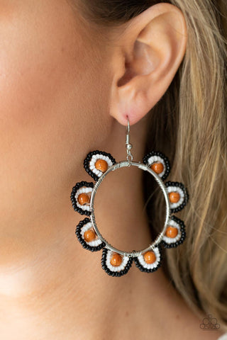 Groovy Gardens - Brown Paparazzi Earrings (#4884)