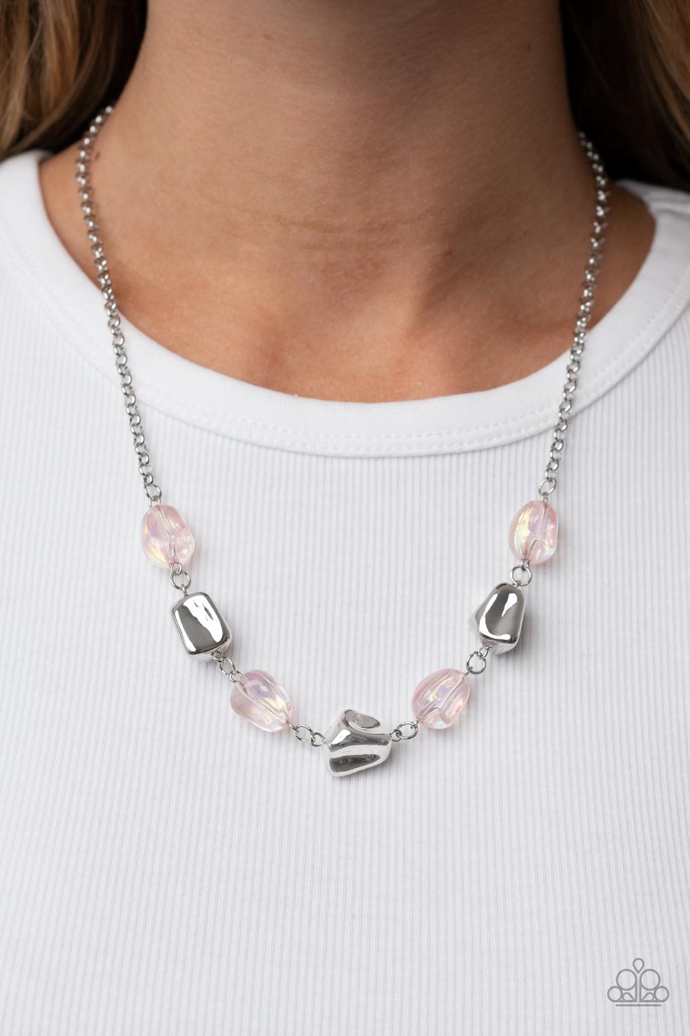 Inspirational Iridescence - Pink Paparazzi Necklace (#4870)