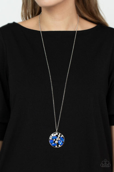 Iridescently Influential - Blue Paparazzi Necklace (#3316)