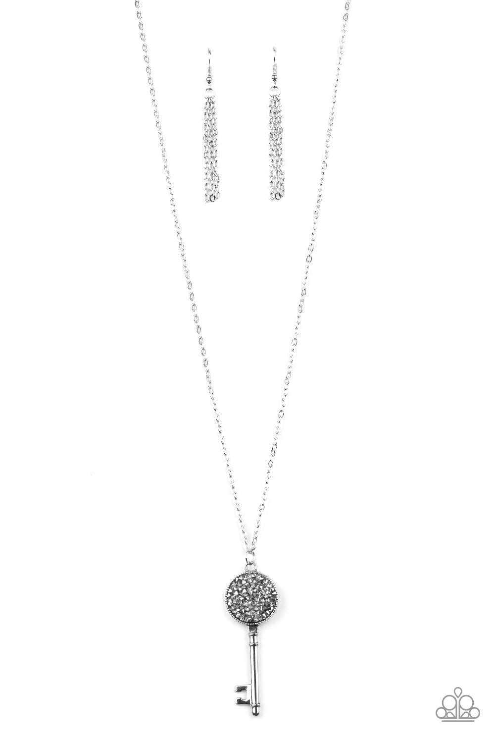 Key Keepsake - Silver Paparazzi Necklace (#1811)
