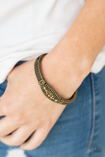 Locked in Luster - Brass Paparazzi Bracelet (#4303)