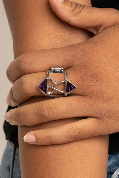 Making Me Edgy - Purple Paparazzi Ring (R359)