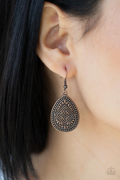 Mayan Mecca - Copper Paparazzi Earrings