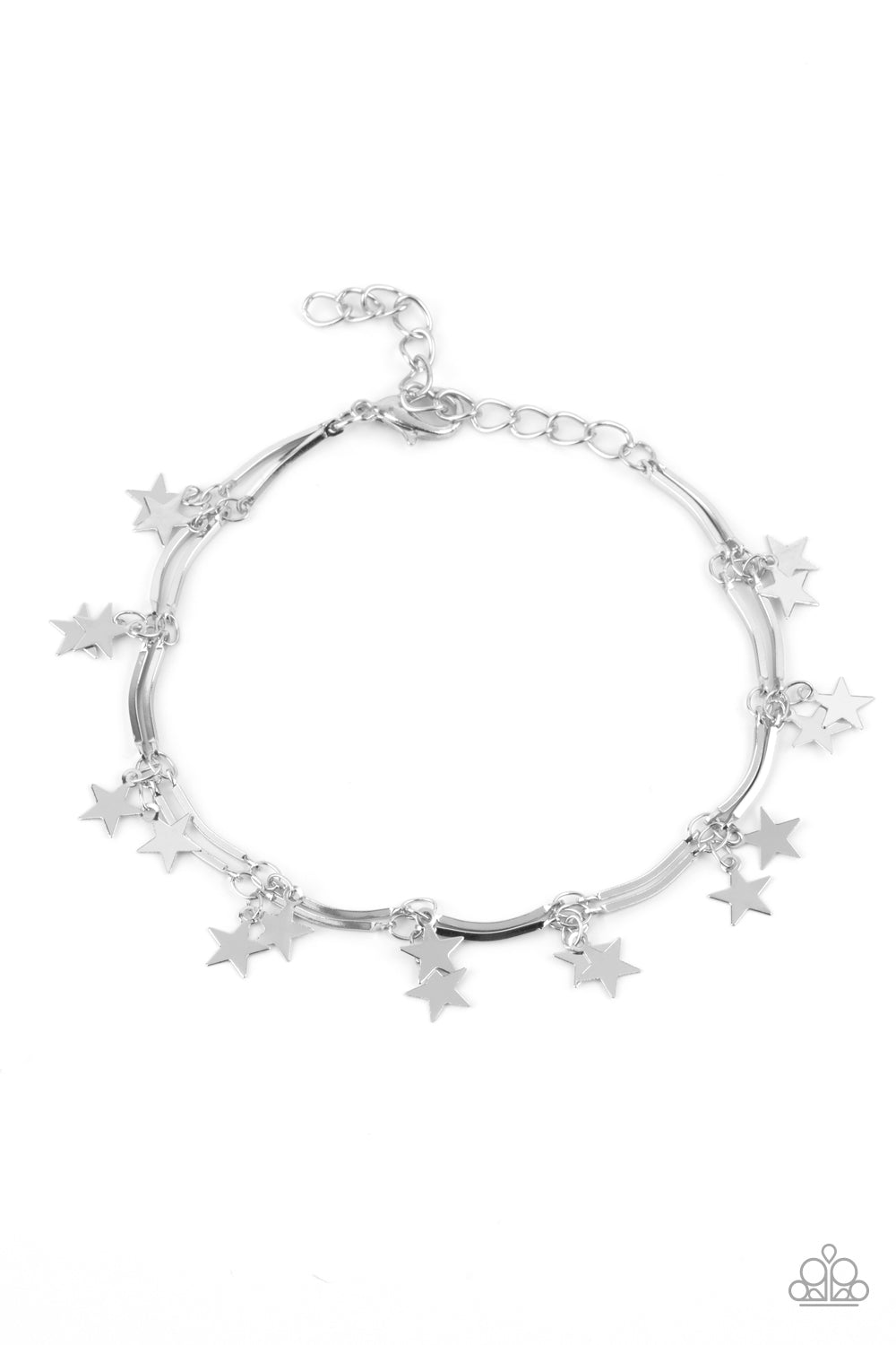Party in the USA - Silver Paparazzi Bracelet (PZ-721)