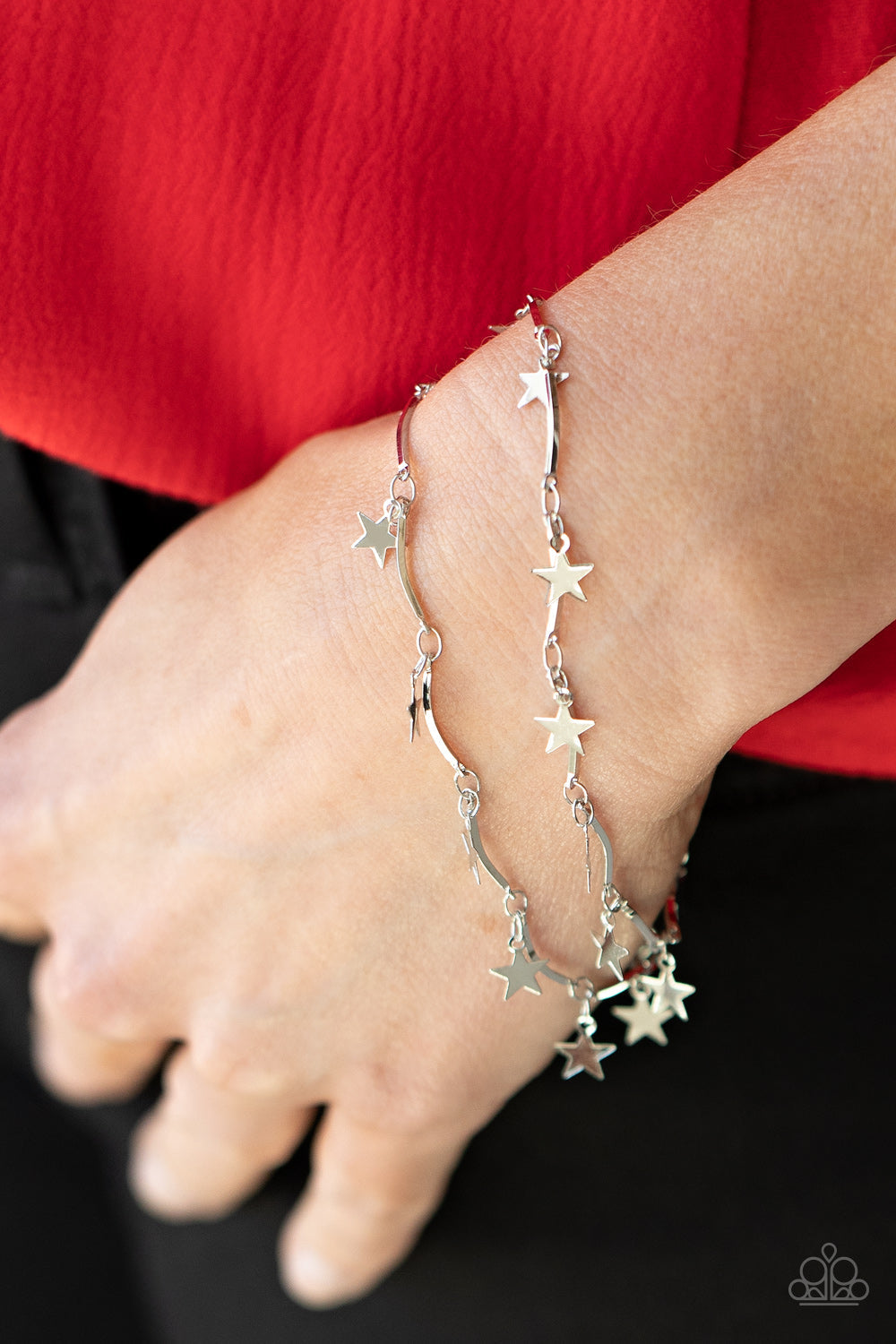 Party in the USA - Silver Paparazzi Bracelet (PZ-721)