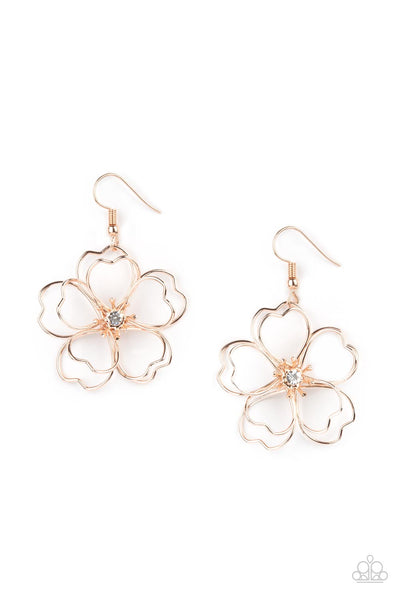 Petal Power - Rose Gold Paparazzi Earrings