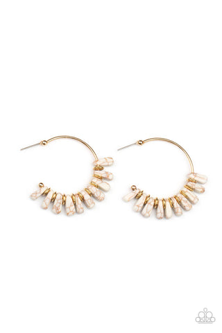 Poshly Primitive - White Paparazzi Earrings (#2519)