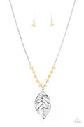 Roaming The Riverwalk - Yellow Paparazzi Necklace (#4507)