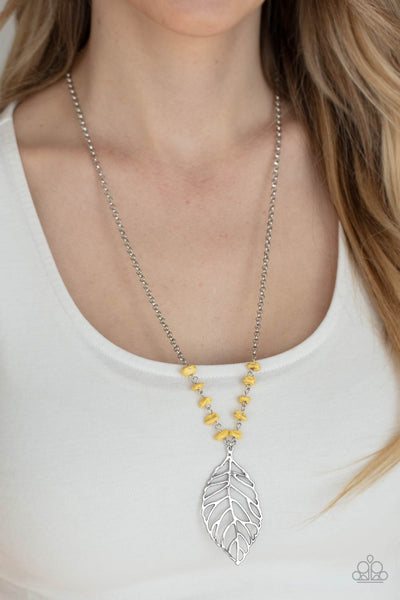 Roaming The Riverwalk - Yellow Paparazzi Necklace (#4507)