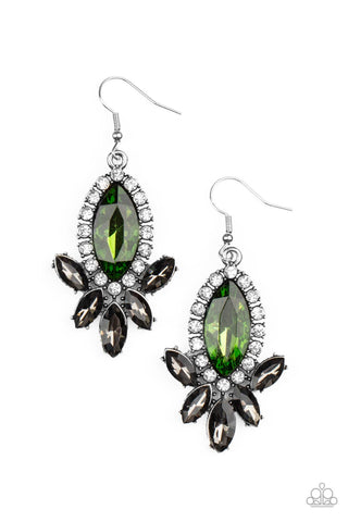 Serving Up Sparkle - Green Paparazzi Earrings (#4355)