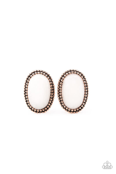 Paparazzi Earrings - Shiny Sediment - Copper