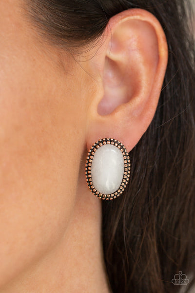 Paparazzi Earrings - Shiny Sediment - Copper