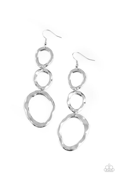 So OVAL It! - Silver Paparazzi Earrings