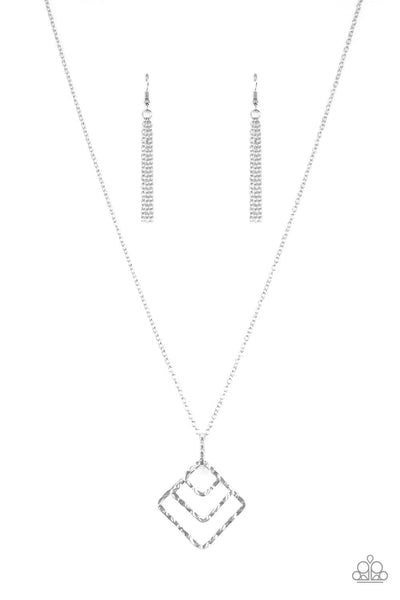 Square It Up - Silver Paparazzi Necklace