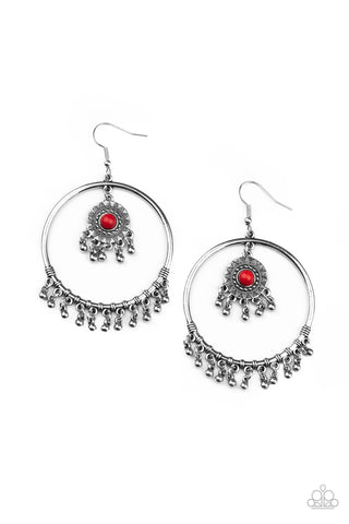 Sunny Equinox - Red Paparazzi Earrings (PZ-703)