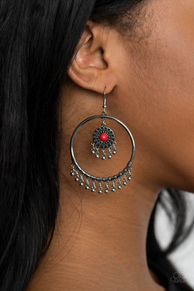 Sunny Equinox - Red Paparazzi Earrings (PZ-703)