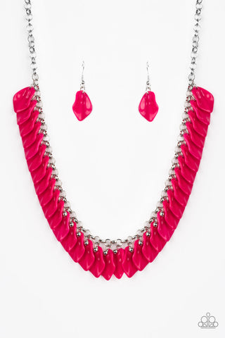 Super Bloom - Pink-Paparazzi Necklace (PZ-638)
