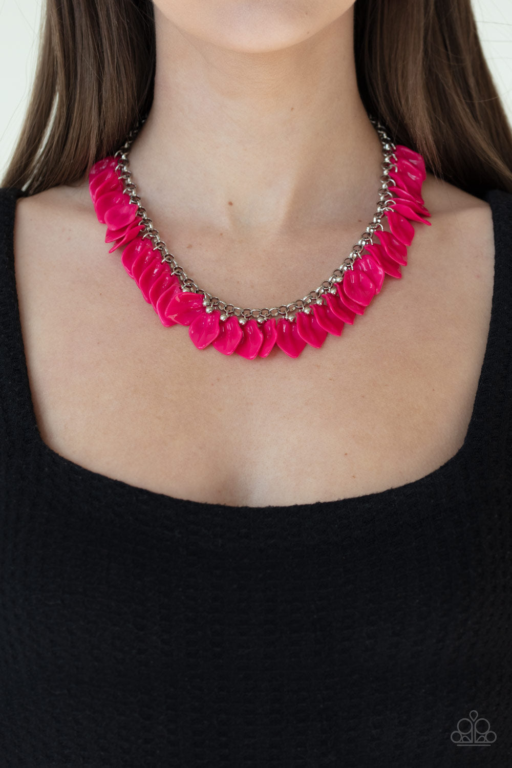 Super Bloom - Pink-Paparazzi Necklace (PZ-638)
