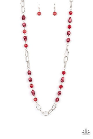 Tea Party Tango - Red Paparazzi Necklace (#4756)