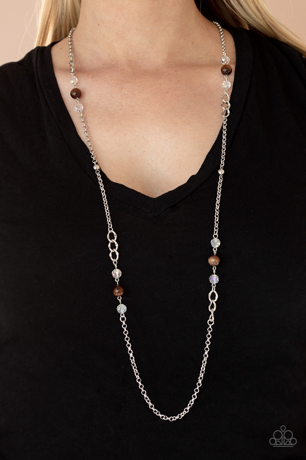 Teasingly Trendy - Brown Paparazzi Necklace (#2621)