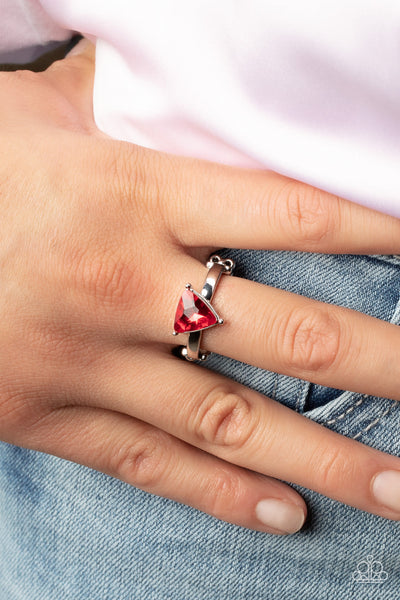 Tenacious Twinkle - Red Paparazzi Ring (P48)