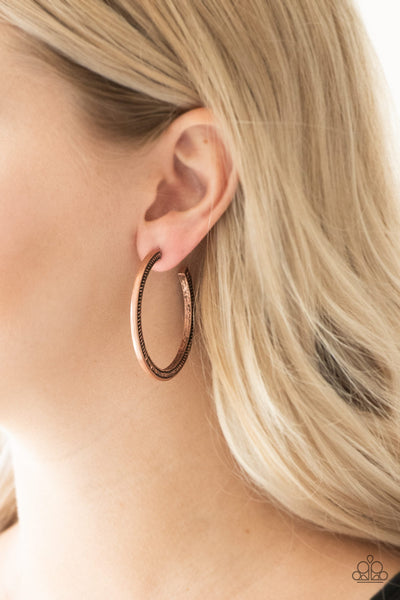 Paparazzi Hoop Earrings - This Is My Tribe - Copper (#253)