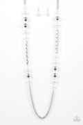 Uptown Talker - White Paparazzi Necklace (PZ-5036)