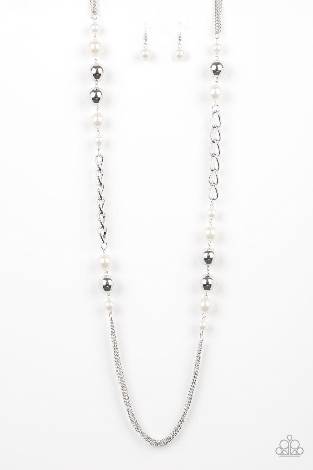 Uptown Talker - White Paparazzi Necklace (PZ-5036)