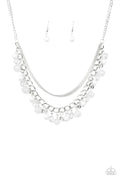 Wait and SEA - White Paparazzi Necklace