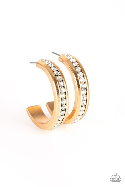Paparazzi Hoop Earrings - 5th Avenue Fashionista - Gold