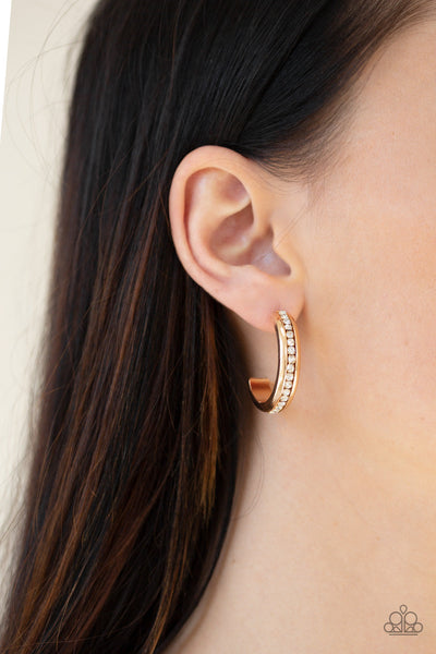 Paparazzi Hoop Earrings - 5th Avenue Fashionista - Gold