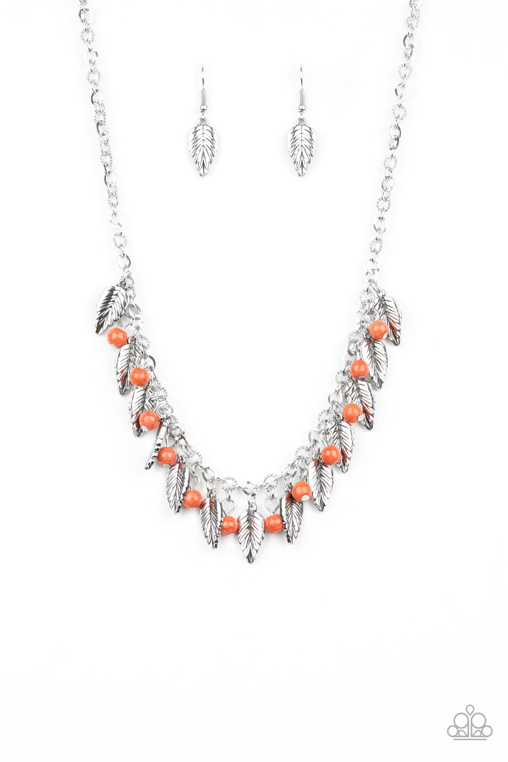 Boldly Airborne - Orange-Paparazzi Necklace (PZ-1241)