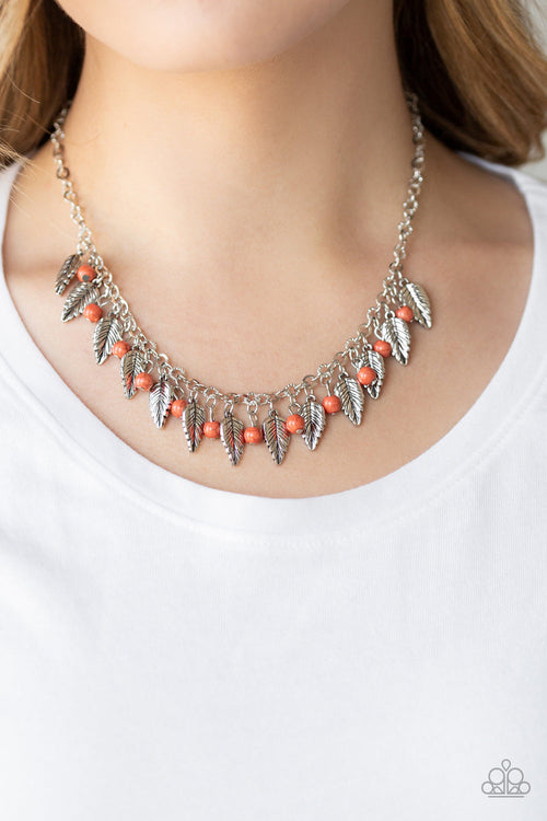 Boldly Airborne - Orange-Paparazzi Necklace (PZ-1241)