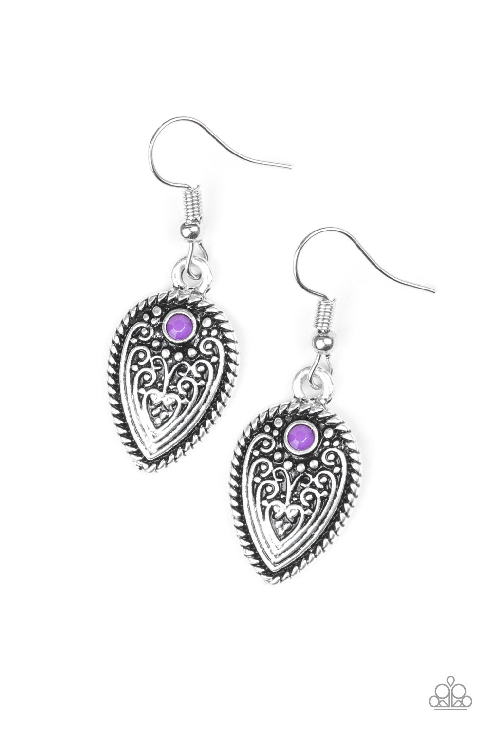 Paparazzi Earrings - Distance PASTURE - Purple (PZ-254)