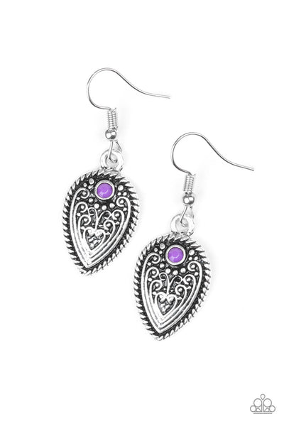 Paparazzi Earrings - Distance PASTURE - Purple (PZ-254)