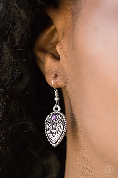 Paparazzi Earrings - Distance PASTURE - Purple (PZ-254)